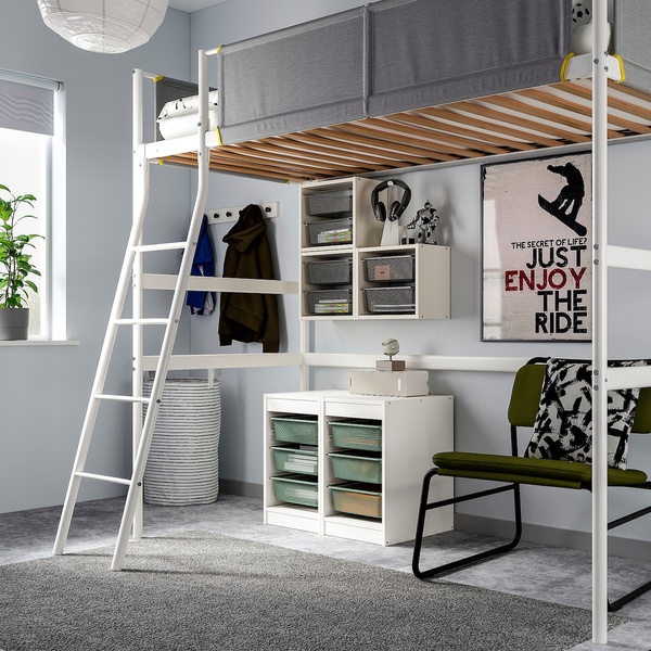 IKEA TROFAST (ІKEA ТРОФАСТ), Навісна шафа, біла/темно-сіра, 34x21x30 см, 494.803.43 49480343 фото