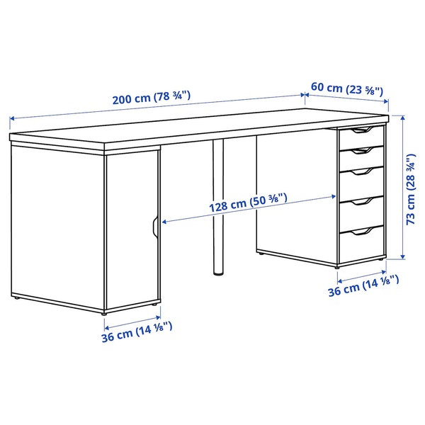 IKEA Письмовий стіл, білий LAGKAPTEN / ALEX, 895.216.95 89521695 фото