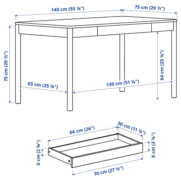 IKEA Письмовий стіл, кремовий TONSTAD, 705.382.00 70538200 фото