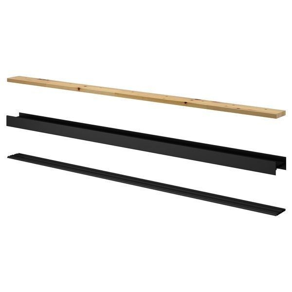 IKEA Рейка для коробки розсувних дверей, чорна, 3 рейки SKYTTA, 805.126.43 80512643 фото