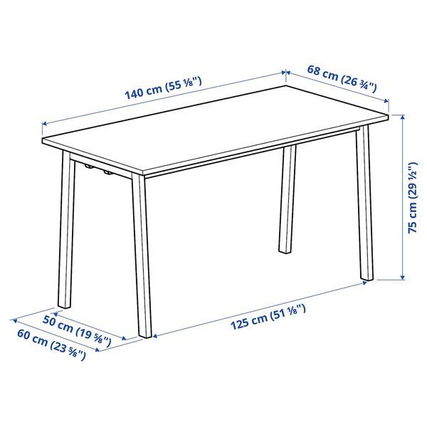 IKEA Стіл для переговорів, ясеневий шпон чорного кольору/чорний MITTZON, 395.329.98 39532998 фото