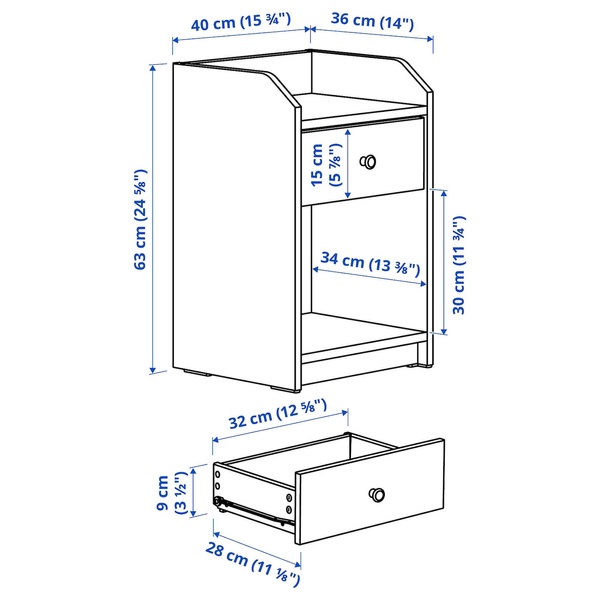 IKEA HAUGA (ИКЕА ХАУГА), Комплект мебели для спальни, 3 предмета, белый, 094.833.86 09483386 фото