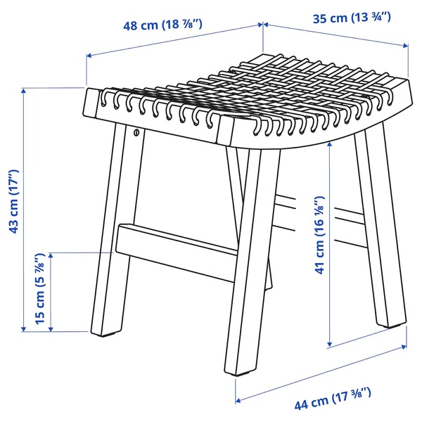 IKEA Табурет садовый, светло-коричневая морилка STACKHOLMEN, 204.114.25 20411425 фото