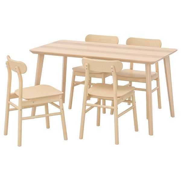 IKEA Стол и 4 стула, шпон ясеня/березы LISABO / R&Ouml;NNINGE, 392.971.18 39297118 фото