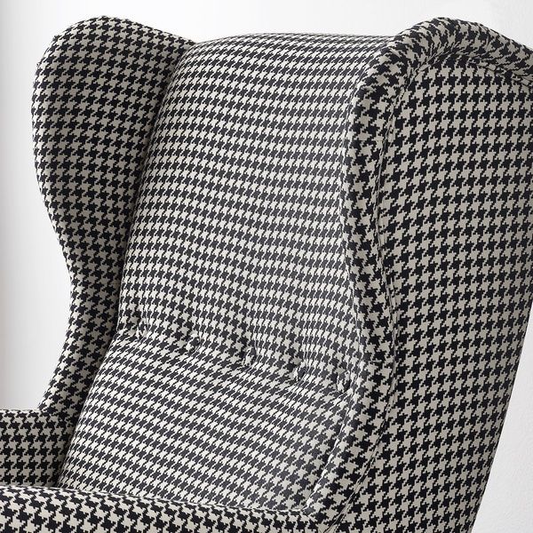 IKEA Кресло/подставка для ног, Виббербо черный/бежевый STRANDMON, 294.839.03 29483903 фото