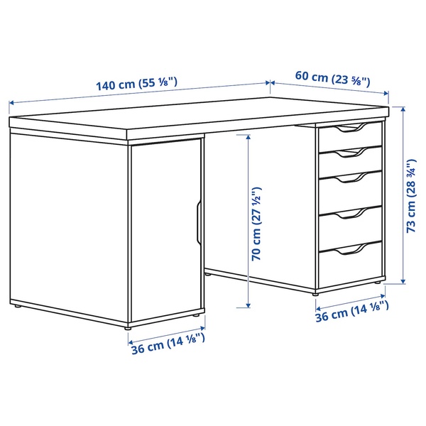 IKEA Письменный стол, белый LAGKAPTEN / ALEX, 095.216.04 09521604 фото