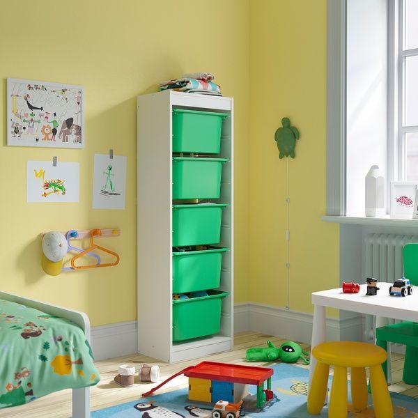 IKEA Стелаж з контейнерами, білий/світло-зелений TROFAST, 895.754.81 89575481 фото
