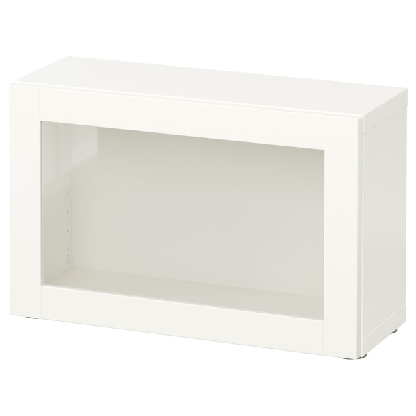 IKEA BESTA (ІKEA БЕСТА), Шкаф-витрина, белый/Синдвик белое прозрачное стекло, 60x22x38 см, 790.467.07 79046707 фото