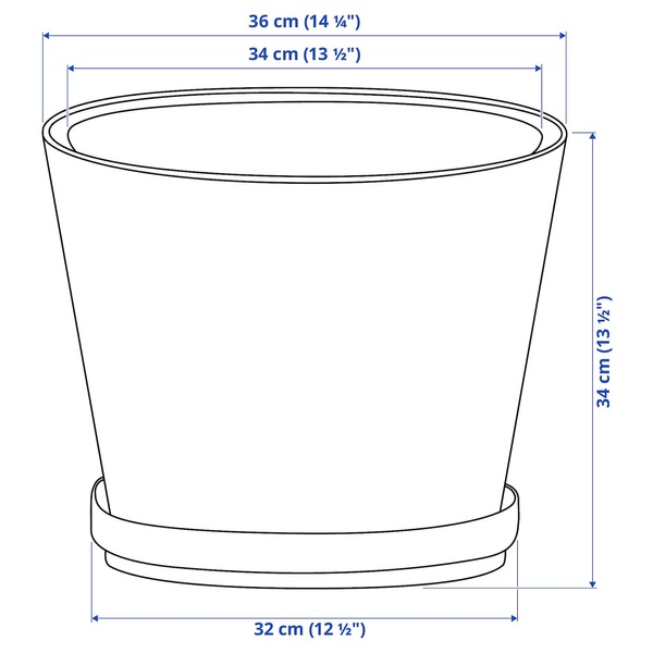 IKEA Квітковий горщик з підставкою, зовнішня теракота BRUNBÄR, 005.607.46 00560746 фото