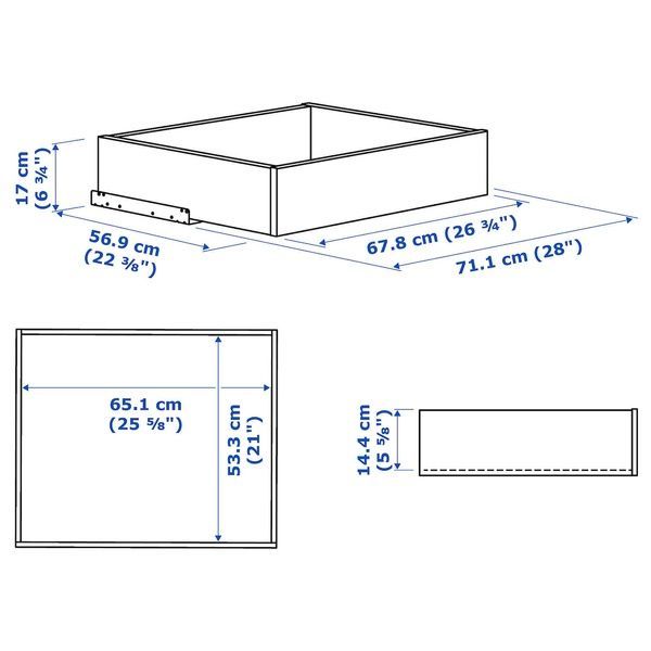 IKEA Ящик зі скляною передньою частиною, бежевий KOMPLEMENT, 905.090.89 90509089 фото