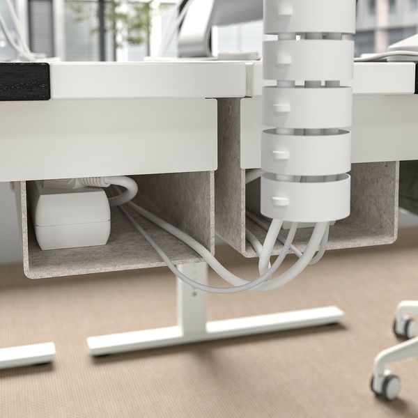 IKEA Письменный стол, ясеневый шпон, крашенный в черный/белый MITTZON, 095.258.57 09525857 фото
