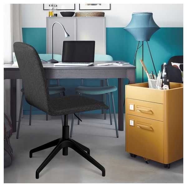 IKEA Вращающееся кресло, Гуннаред темно-серый/черный ERFJ&Auml;LLET, 105.879.53 10587953 фото