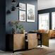 IKEA BESTA (ІKEA БЕСТО), Комбінація з ящиками, чорно-коричневий/шпон дуба Хедевікен/Stubbarp, 180x42x74 см, 494.402.53 49440253 фото 1