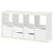 IKEA Книжкова шафа, 2 дверцята та 4 шухляди/хвиля біла KALLAX, 095.529.40 09552940 фото 2
