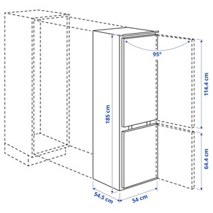 IKEA Холодильник/морозильник, встроенный IKEA 500 TINAD, 005.728.72 00572872 фото