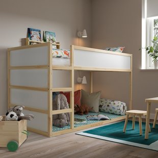 IKEA Кровать KURA (ИКЕА КУРИЦА), Двусторонняя кровать, белый, сосна, 802.538.09 80253809 фото