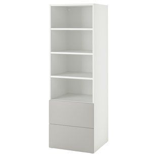 IKEA Книжный шкаф, бело-серый/с 2 ящиками SM&Aring;STAD / PLATSA, 994.832.83 99483283 фото