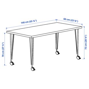 IKEA LAGKAPTEN / KRILLE (ИКЕА ЛАГКАПТЕН/КРИЛЛЕ), Письменный стол, антрацит белый/черный, 140x60 см, 895.099.81 89509981 фото