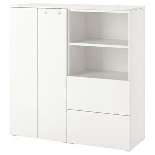 IKEA Книжный шкаф, белый/белый SM&Aring;STAD / PLATSA, 594.288.25 59428825 фото