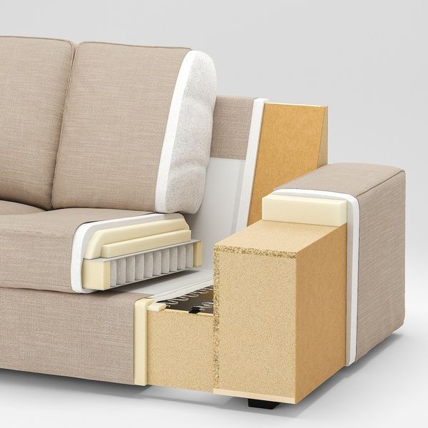 IKEA Диван 3-місний Трезунд світло-бежевий KIVIK, 894.828.30 89482830 фото