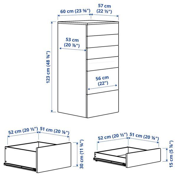 IKEA Комод, 6 ящиков, белый/салатовый SM&Aring;STAD / PLATSA, 895.453.28 89545328 фото