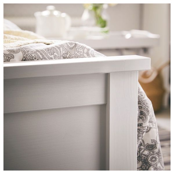 IKEA Каркас кровати, белая морилка/Лейрсунд HEMNES, 490.200.25 49020025 фото