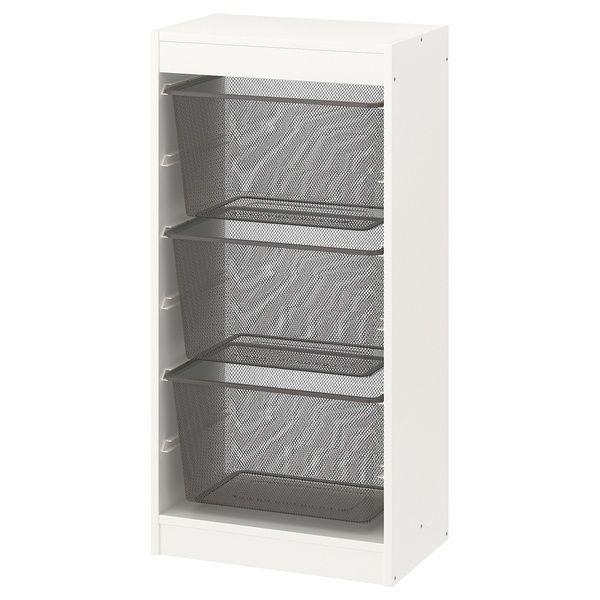 IKEA Стелаж з контейнерами, білий/темно-сірий TROFAST, 295.333.09 29533309 фото