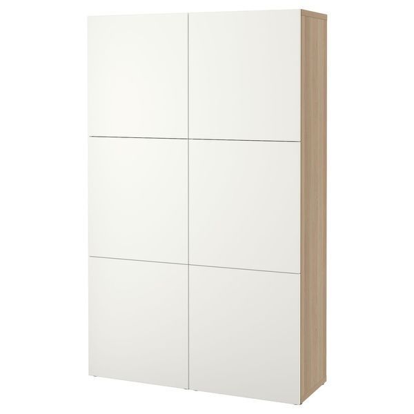IKEA Комбінація з дверима, ефект білого дуба/білий Lappviken BEST&Aring;, 690.715.04 69071504 фото