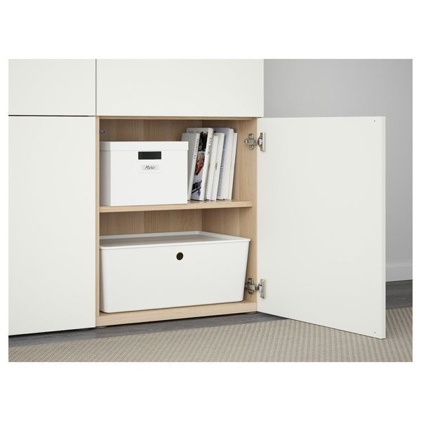 IKEA Комбінація з дверима, ефект білого дуба/білий Lappviken BEST&Aring;, 690.715.04 69071504 фото