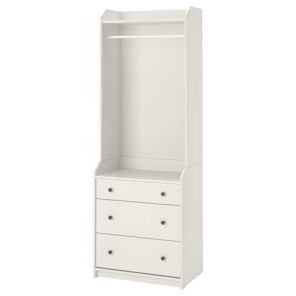 IKEA HAUGA (ІKEA HAUGA), Відкритий шафа з 3 ящиками, білий, 70x199 см, 404.569.22 40456922 фото