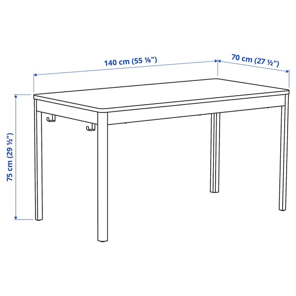 IKEA IDASEN (ИКЕА ИДОСЕН), Стол, черный/темно-серый, 140x70x75 см, 693.958.91 69395891 фото