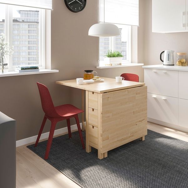 IKEA Стол и 2 стула, береза/красный NORDEN / ODGER, 494.407.43 49440743 фото