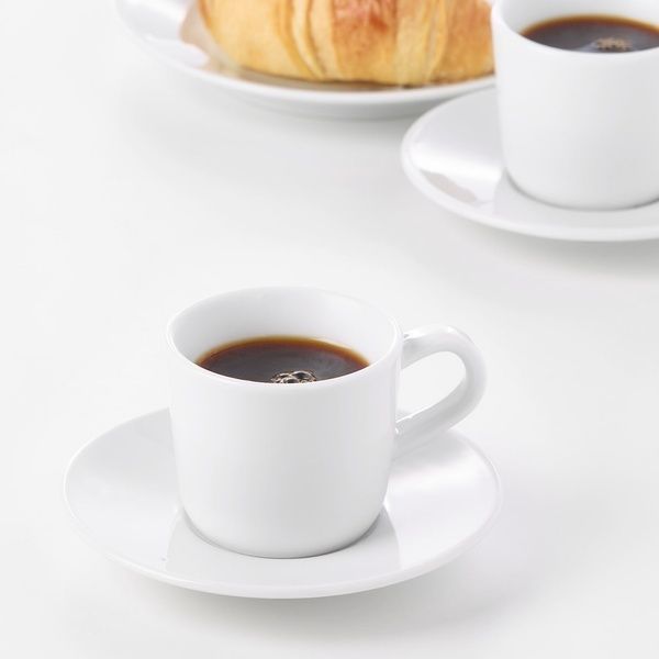 IKEA Чашка для эспрессо и блюдце, белые IKEA 365+, 102.834.09 10283409 фото
