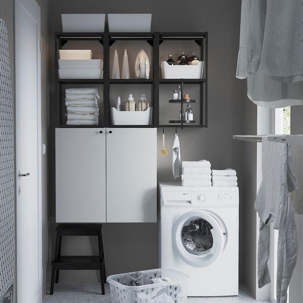 IKEA Книжкова шафа, антрацит/білий ENHET, 793.314.55 79331455 фото