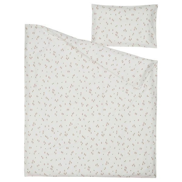 IKEA Підодіяльник 1 ліжко наволочка, білий/квітковий візерунок GULDV&Auml;VARE, 905.736.31 90573631 фото