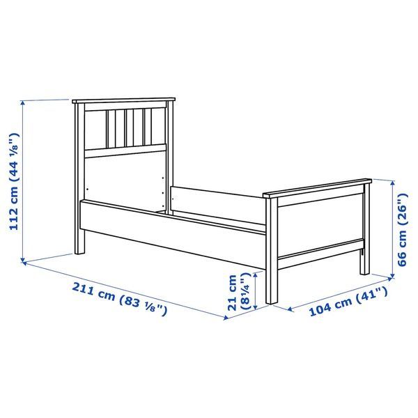 IKEA Каркас кровати, белая морилка/Лейрсунд HEMNES, 490.200.25 49020025 фото