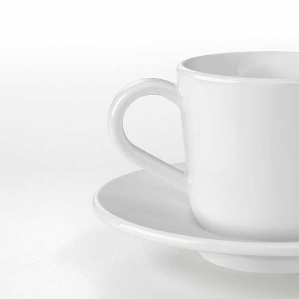 IKEA Чашка для эспрессо и блюдце, белые IKEA 365+, 102.834.09 10283409 фото