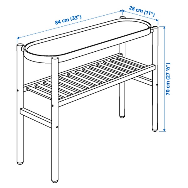 IKEA SATSUMAS (ІKEA САТСУМА), Підставка для горщика, бамбук/білий, 70 см, 902.581.56 90258156 фото