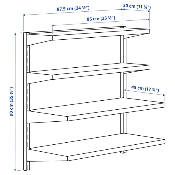 IKEA Комбинация настенных полок, черный BROR, 895.717.51 89571751 фото