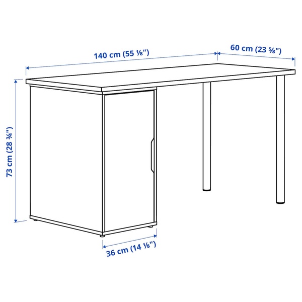 IKEA LAGKAPTEN/ALEX (ІKEA ЛАГКАПТЕН/АЛЕКС), Робочий стіл, білий, 140x60 см, 095.215.95 09521595 фото