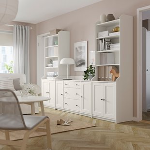 IKEA HAUGA (ИКЕА HAUGA), Книжный шкаф, белый, 279x46x199 см, 393.879.01 39387901 фото