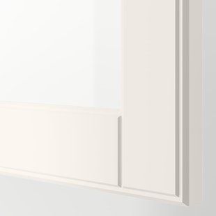 IKEA BESTA (ИКЕА БЕСТО), Комбинированный шкаф для ТВ/стеклянные двери, белый/Суттервикен/Kabbarp белое прозрачное стекло, 180x42x192 см, 494.086.82 49408682 фото