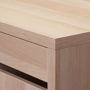 IKEA MICKE (ИКЕА МИККЕ), Комод на колесиках, под беленый дуб, 35 х 75 см, 204.926.95 20492695 фото