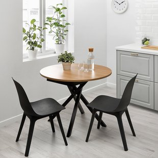 IKEA Розкладний стіл GRANSTORP - дуб / чорний 90/120 х 90 см, 005.115.34 00511534 фото