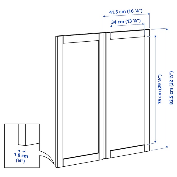 IKEA Дверь, темно-серый/войлок IVAR, 305.345.67 30534567 фото