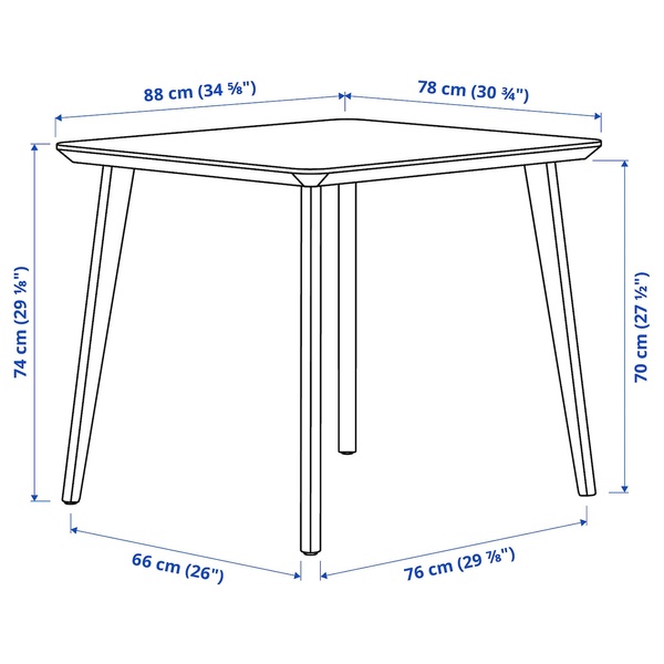 IKEA Стіл та 2 стільці, ясеневий шпон/тонеруд темно-бежевий LISABO / KRYLBO, 295.355.39 29535539 фото