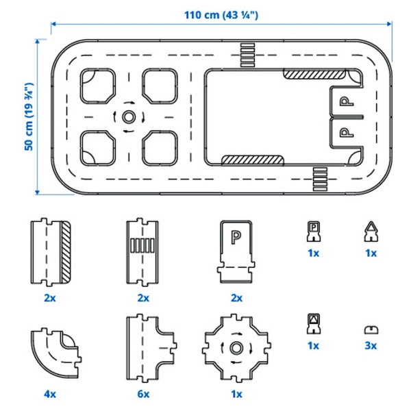 IKEA RAVUNGE (ІKEA РАВУНЖ), Автомобільна траса, 23 деталі, 605.388.56 60538856 фото