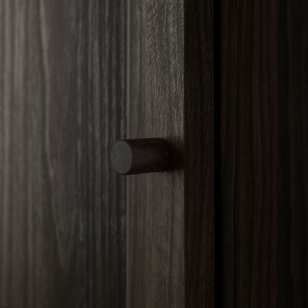 IKEA Комбинация стеллажей с дверцами, имитация темно-коричневого цвета. дуб BILLY / OXBERG, 394.835.92 39483592 фото