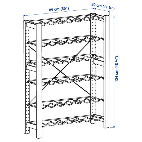 IKEA 1 секція/поли для пляшок, сосна/сірий IVAR, 894.038.14 89403814 фото