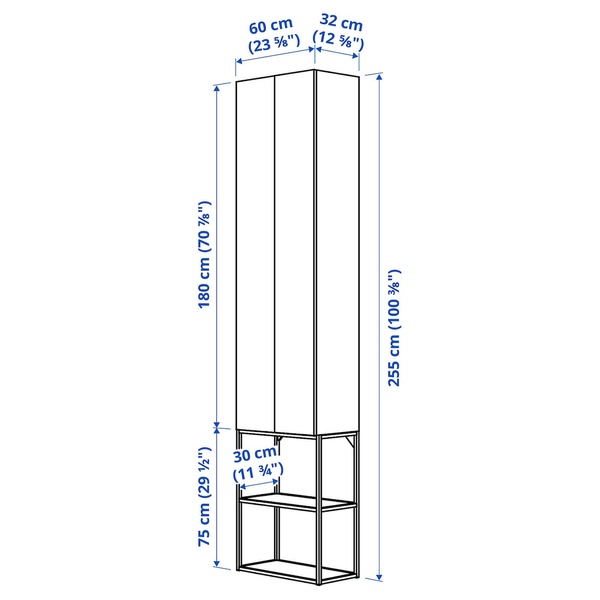 IKEA METOD (ІKEA МЕТОДЫ), Шафа навісна, чорний Enköping/коричневий горіх, 40x40 см, 394.765.01 59547913 фото